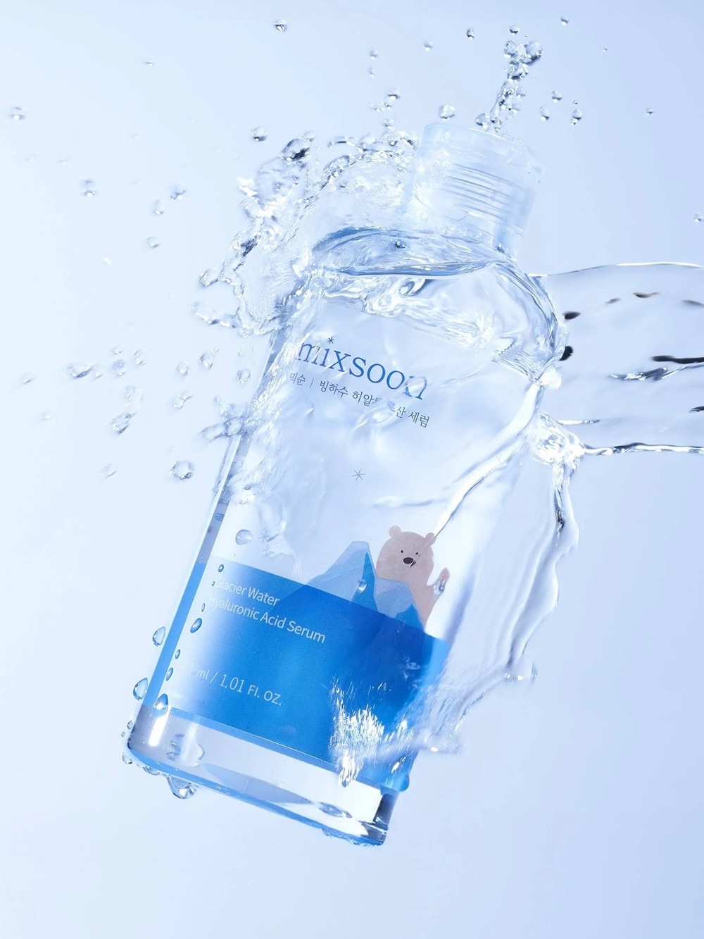 Mixsoon Korean Skincare Glacier Water Hyaluronic Acid Serum - Blue - 300ml (2ea